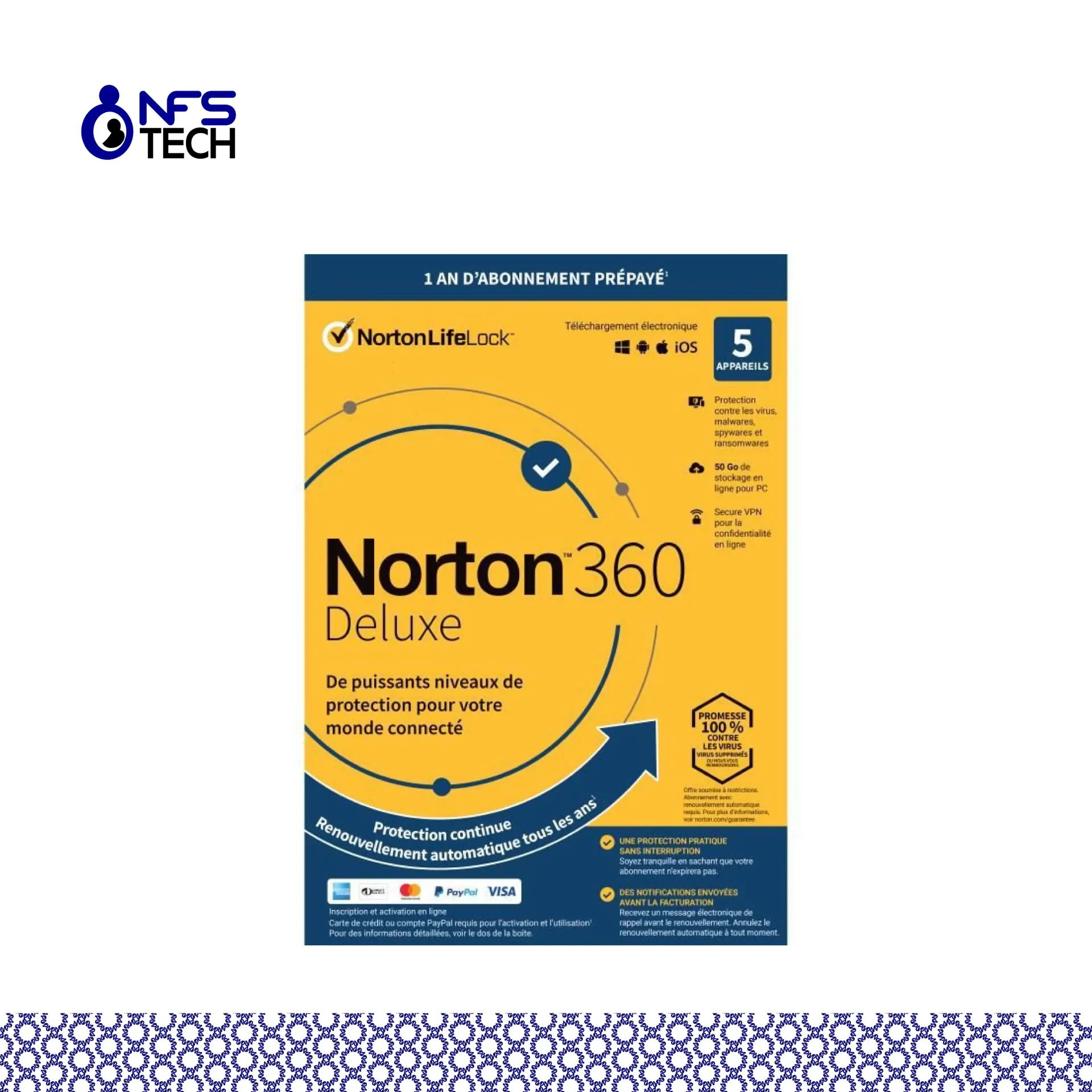[LOG-NORTO-21367764] NORTON Security Deluxe 3,0/1user/5Dev/1an (5 Postes) 2023